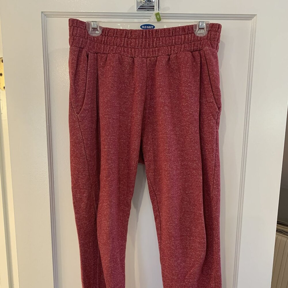 PACT Joggers 100% Organic Cotton Ankle Zip Sweatpants Heather Red size S